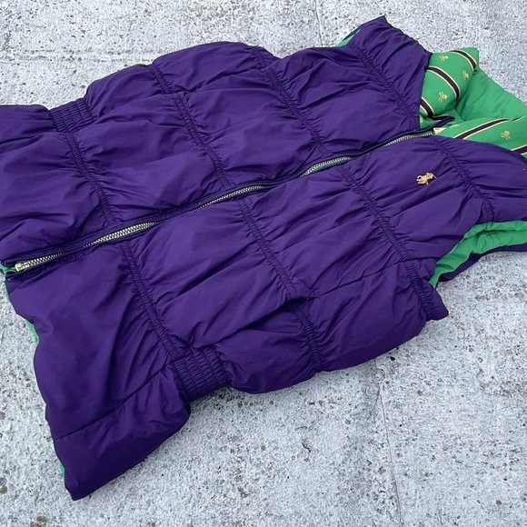 Ralph Lauren Girl Kid Vest Reversible Green/ Purple Sleeveless Jacket Sz L 12-14 - Picture 10 of 11